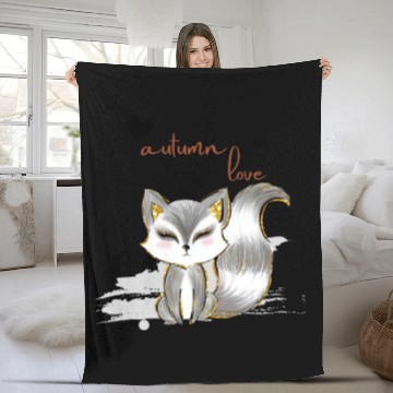 Discover Leaf Autumn Tree Orange Fall Leaves Season Fleece Blankets