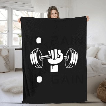 Discover NO PAIN NO GAIN Fleece Blankets