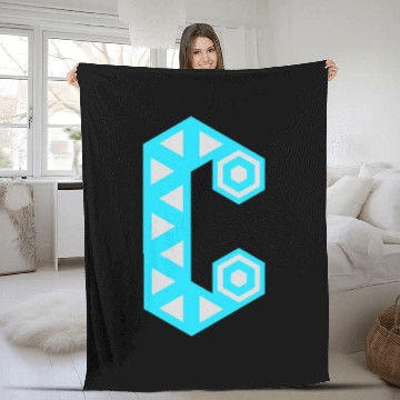 Discover Letter C Logo Robot Fleece Blankets