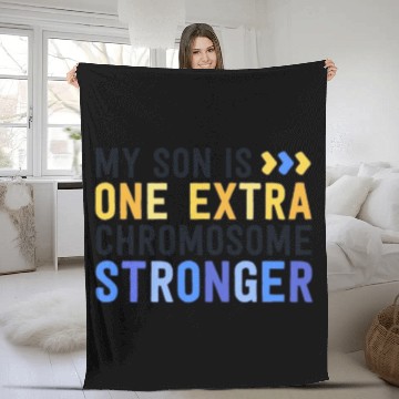 Discover Family Down Syndrome Awareness My Son One Extra Fleece Blankets
