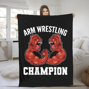 Discover Arm Wrestling Champion Arm Wrestler Gift Fleece Blankets