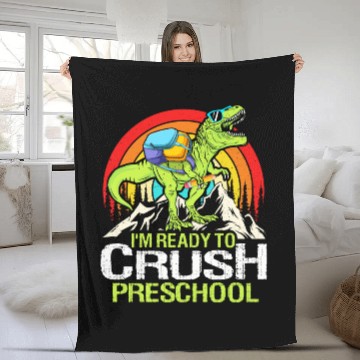 Discover Ready To Crush Preschool Back To School Dinosaur Fleece Blankets
