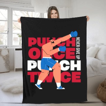 Discover Never give up. Fleece Blankets