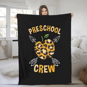 Discover Preschool Back To School Crew Leopard Print Fleece Blankets