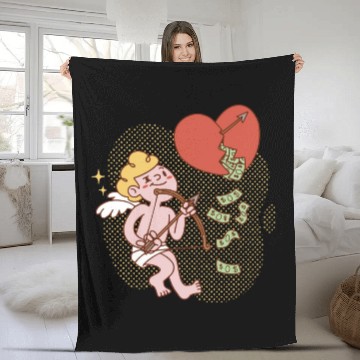 Discover Funny cupid Fleece Blankets