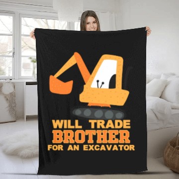 Discover Will Trade Brother for Excavator | Toddler Boy Fleece Blankets