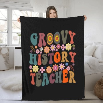 Discover Groovy history Teacher retro Back To School Fleece Blankets