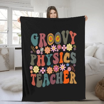 Discover Groovy physics Teacher retro Back To School Fleece Blankets