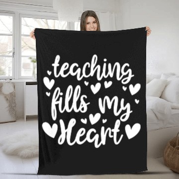 Discover His Her Valentine Teacher Teaching Fills My Heart Fleece Blankets