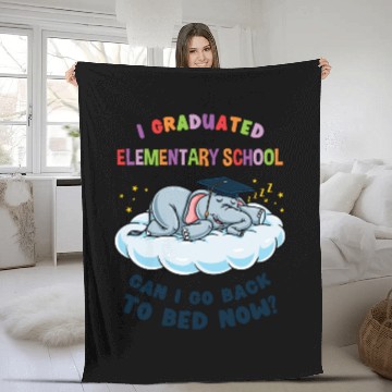 Discover I Graduated Elementary School Elephant Graduation Fleece Blankets