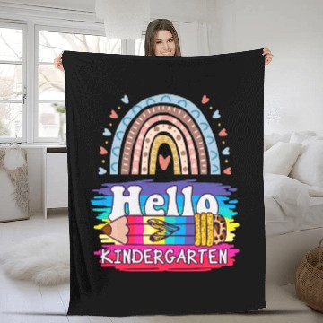 Discover Hello Kindergarten Fleece Blankets Motivational Teacher Fleece Blankets