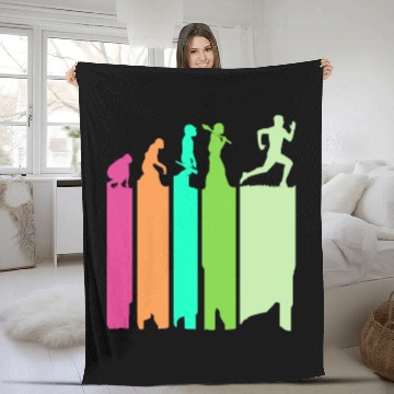 Discover Mountain Trail Running Runner Evolution Of Running Fleece Blankets