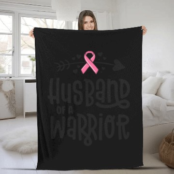 Discover Husband Of A Warrior Breast Cancer Awareness Fleece Blankets