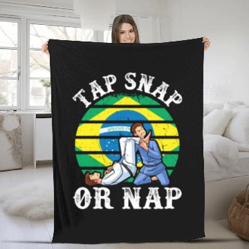 Discover Tap Snap Or Nap - BJJ Brazilian Jiu Jitsu Fleece Blankets