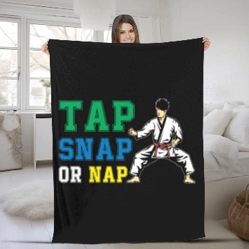 Discover Tap Snap Or Nap - BJJ Brazilian Jiu Jitsu Fleece Blankets