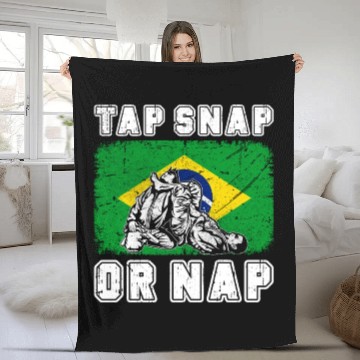 Discover Tap Snap Or Nap - BJJ Brazilian Jiu Jitsu Fleece Blankets