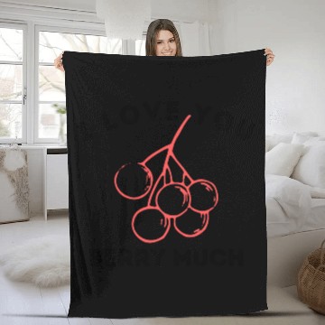 Discover i love you berry much Fleece Blankets