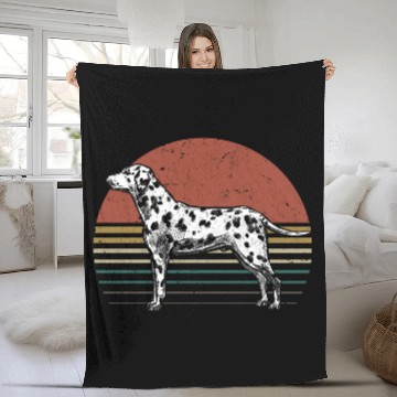 Discover Dalmatian Retro Dog Lover Fleece Blankets