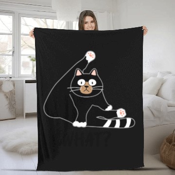 Discover What Stripper Black Cat Funny Design Fleece Blankets