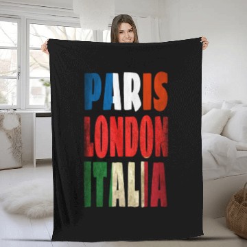 Discover Paris Italia London Fleece Blankets