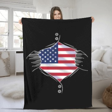Discover American flag proud Fleece Blankets