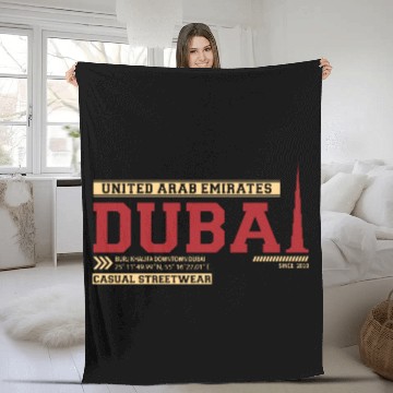 Discover Burj Khalifa Downtown Dubai United Arab Emirates Fleece Blankets