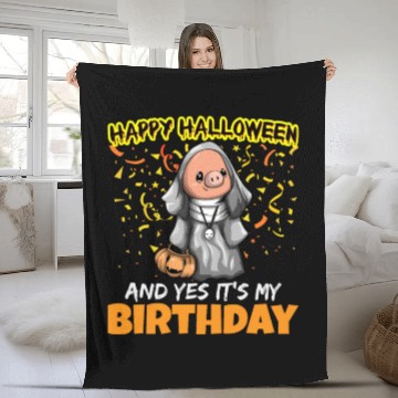Discover Scary Happy Halloween And Yes It's My Birthday Fleece Blankets