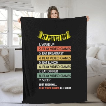 Discover My Perfect Is Play Video Game Day Lover Gaming Fleece Blankets