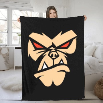Discover Bad monkey Angry Face - Gorilla Head Fleece Blankets
