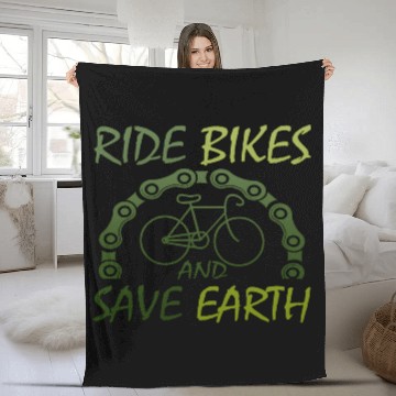 Discover RIDE BIKES AND SAVE EARTH Fleece Blankets