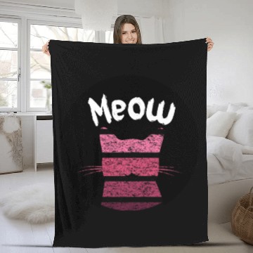 Discover Meow cake cat Fleece Blankets