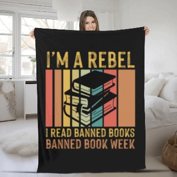 Discover Banned book week I read banned books a rebel. Fleece Blankets
