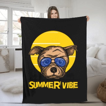 Discover Summer vibes doggy paradise - Dog Lover Fleece Blankets