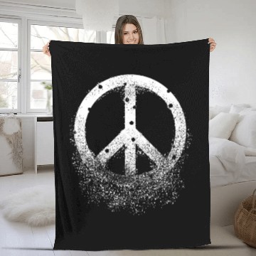 Discover White Peace Sign Bullet Holes Disintegrates Fleece Blankets