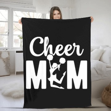 Discover Womens Cheer Mom Gymnastics Cheerleading Mom Squad Fleece Blankets