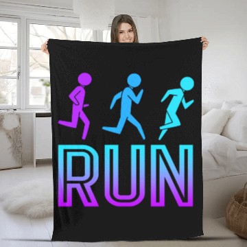 Discover Marathoner Running Runner Run Marathon Fleece Blankets