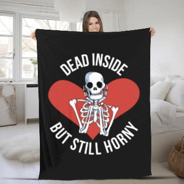 Discover Dead Inside But Still Horny Funny Goth Gift Fleece Blankets