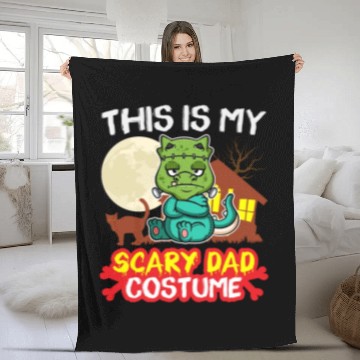 Discover This Is My Scary Dad Costume Funny Halloween Fleece Blankets