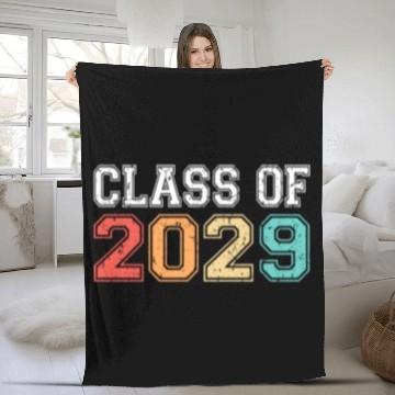 Discover Class Of 2029 Graduation Retro Vintage Fleece Blankets