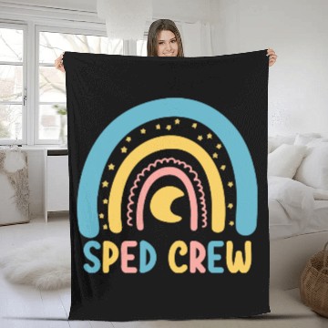 Discover Sped Crew Boho Rainbow Back To School Fleece Blankets