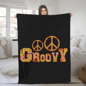 Discover Psychedelic groovy Peace Fleece Blankets