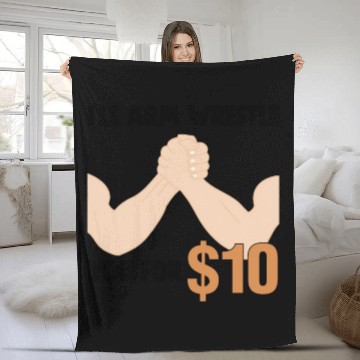 Discover Arm Wrestling Funny Muscle Man Arm Fighting Fleece Blankets