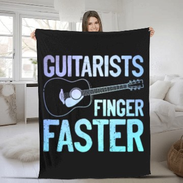 Discover Guitarist Pun Funny Guitar Player Fleece Blankets