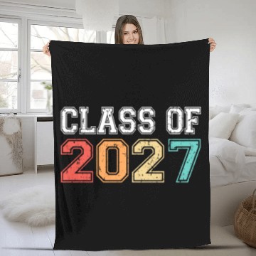Discover Class Of 2027 Graduation Retro Vintage Fleece Blankets