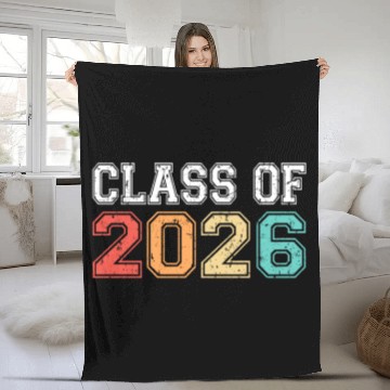 Discover Class Of 2026 Graduation Retro Vintage Fleece Blankets