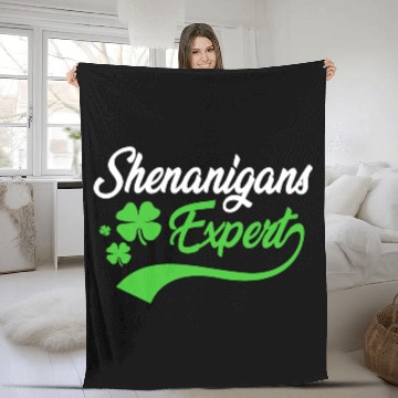 Discover Shenanigans Expert Funny St Patrick Day Fleece Blankets