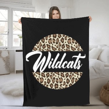 Discover Wildcats High School Mascot Sports Team Women's Fleece Blankets