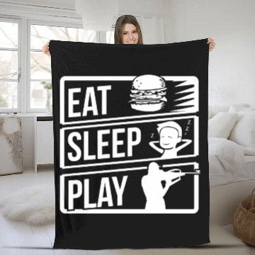 Discover Biathlon Skiing Riffle Shooting Eat Sleep Play Fleece Blankets