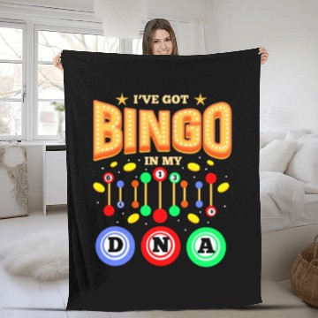 Discover I ve Got Bingo In My DNA For Bingo Lover Fleece Blankets