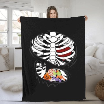 Discover Halloween Ripped Skeleton Rib Cage Candy Sweets Fleece Blankets